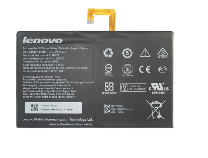 Original Lenovo L14D2P31 Tab 2 A7600-F A10-70F Tab2 A10-70 A10-70L TB-X304L Tablet Battery