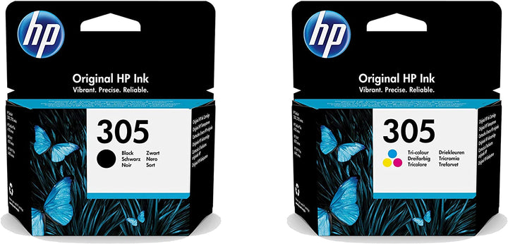 HP 305 Black 3YM61AE & Tri-Color 3YM60AE Ink Cartridge set for Deskjet 2710 2720 4120 Printers PC Gadgets