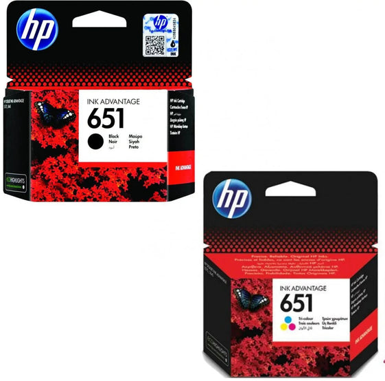 HP C2P10AE 651 Black Ink Cartridge, and HP C2P11AE 651 Tri Color Ink Cartridge PC Gadgets