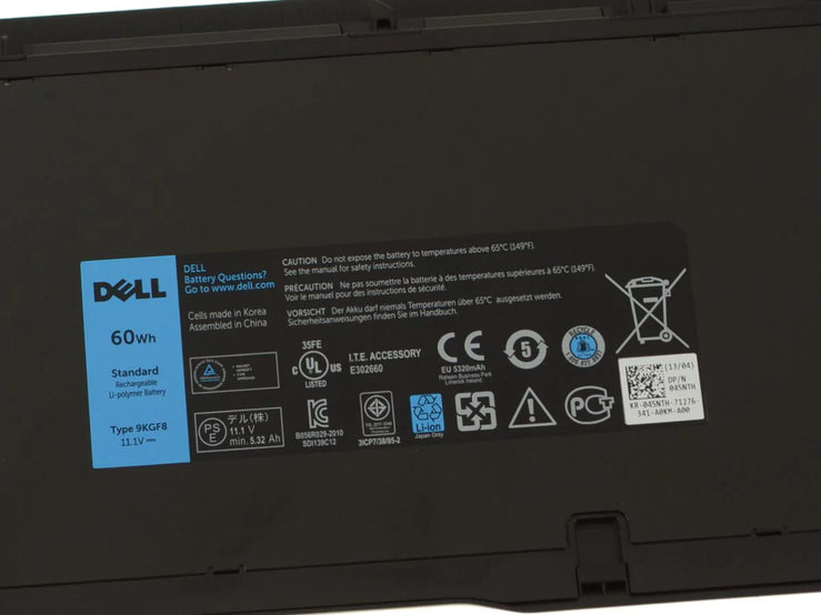 11.1V 60Wh Original 9KGF8 XX1D1 7HRJW 6FNTV TRM4D 7XHVM Laptop Battery compatible with Dell Latitude 6430U E6430U E6510U 312-1424