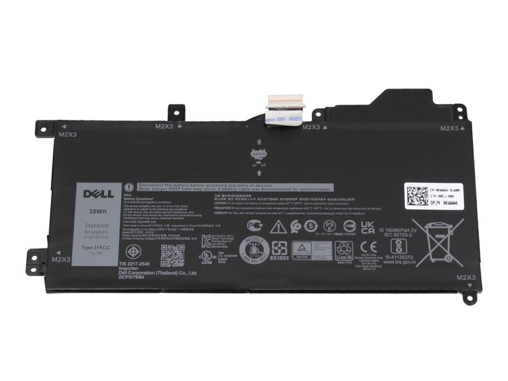 38Wh Original 1FKCC laptop battery for Dell Latitude 7200 2-in-1, 7210 2-in-1