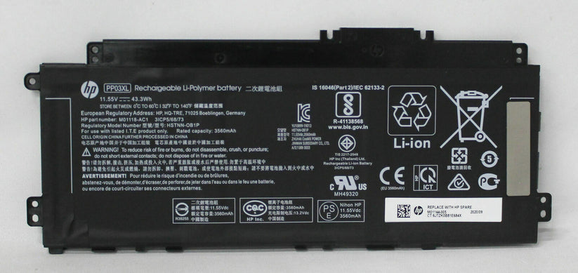 Genuine PP03XL, PV03XL HP Pavilion 13-BB0005TU, Pavilion 14(14-DV0000) HSTNN-DB9X Laptop Battery