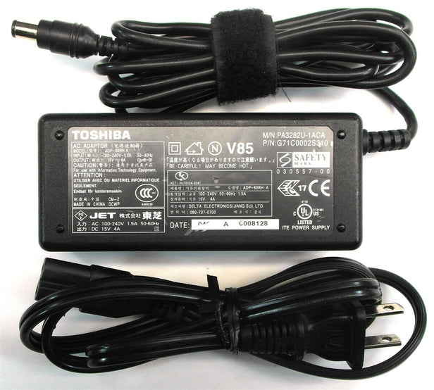 Original 15V 4A 60W Toshiba Laptop Charger PA3282U-1ACA PA3282U-2ACA ADP-60RH G71C0002SC10 6.3*3.0mm Power Adapter