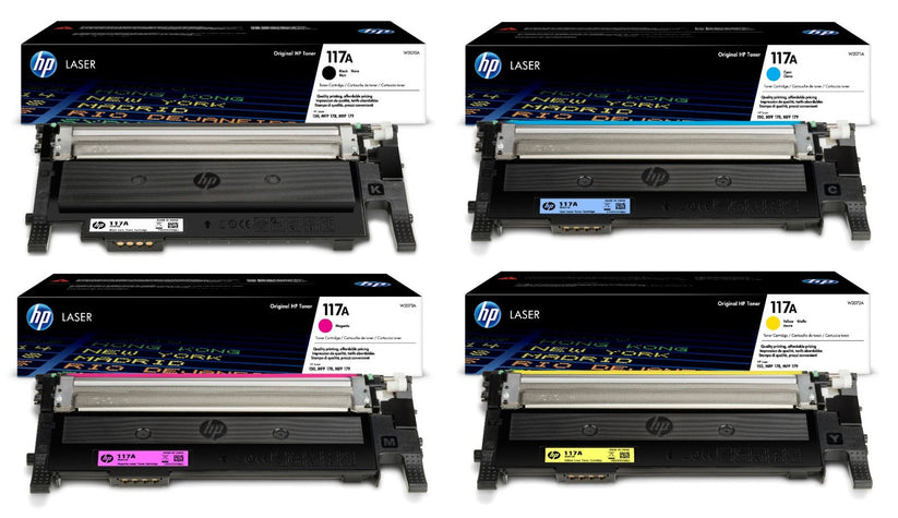 HP 117A Laser Toner Cartridge Multipack Set Black(W2070A) Cyan(W2071A) Yellow(W2072A) Magenta(W2073A) PC Gadgets