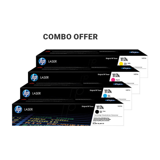 HP 117A Laser Toner Cartridge Multipack Set Black(W2070A) Cyan(W2071A) Yellow(W2072A) Magenta(W2073A) PC Gadgets