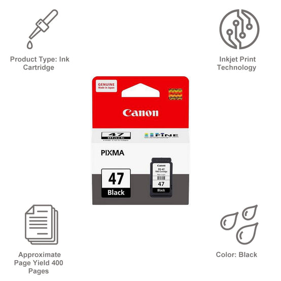 Genuine Canon PG47 E400 E410 E4270 Black Ink Cartridge PC Gadgets