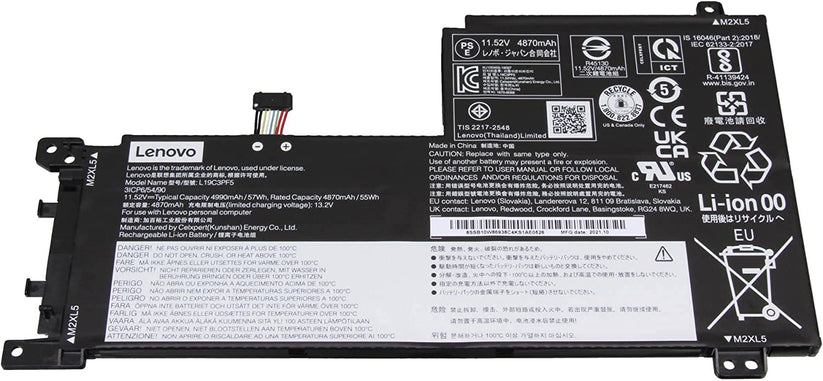 L19C3PF5 Original Lenovo Laptop Battery 57Wh 11.52V for IdeaPad 5-15ARE05 (81YQ) Ideapad 5-15ITL05 (82FG) IdeaPad 5-15IIL05 L19C3PF4 L19D3PF3 L19M3PF6 PC Gadgets