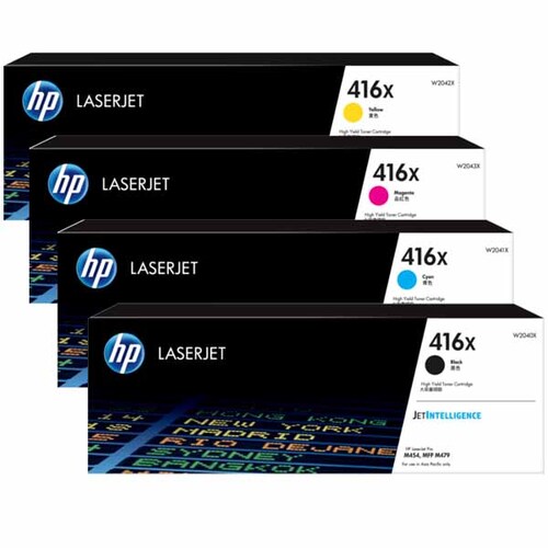 HP 416X W2040X W2041 W2042 W2043X HP Color LaserJet Pro M454 4 Colour Toner Cartridge Set Black, Cyan, Magenta, Yellow