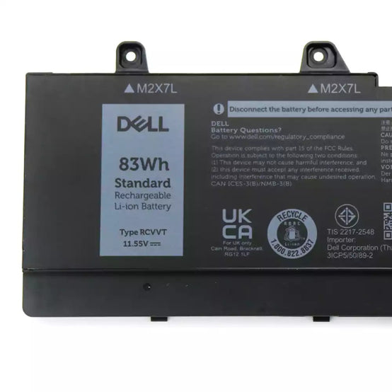 New Original Dell 83Wh RCVVT X26RT Laptop Battery for Dell Precision 7670 7680 7770