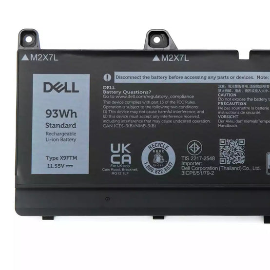 New Original Dell 93Wh X9FTM 5JMD8 Laptop Battery for Dell Precision 7670 7680 7770 7780
