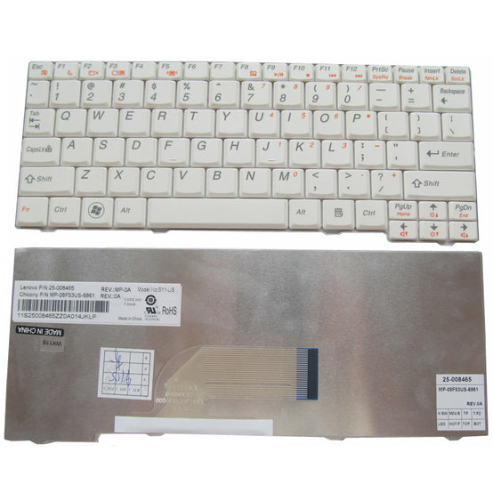 Lenovo IdeaPad S10-2 S10-2C S10-3C S11 S11-US V103802AK1 White Laptop Keyboard