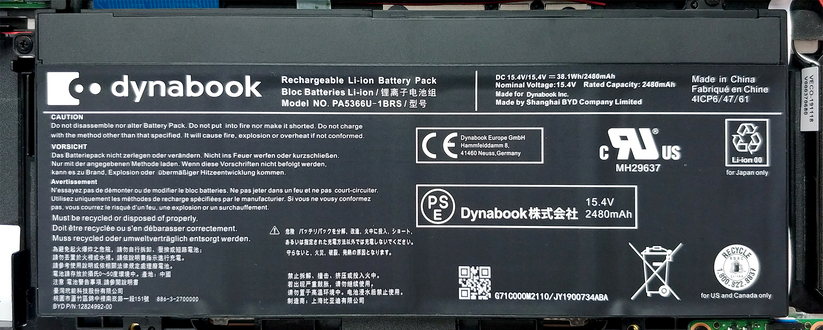 Genuine Toshiba Dynabook Satellite Pro L50-J L50-G PA5366U-1BRS 15.4V Battery PC Gadgets