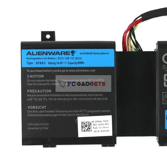 Original 2F8K3 KJ2PX Laptop Battery For Dell Alienware 17 18 18x M17X R5 M18X