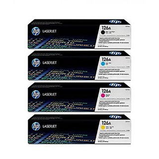 HP 126A Color CP1020 CP1025NW Toner E310A CE311A CE312A CE313A Cartridges Combo - 4 Pack (BCMY) Multi Color Toner (Black, Magenta, Yellow, Cyan) PC Gadgets