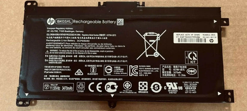 11.55V 41.7Wh Original BK03XL HP Pavilion X360 14-BA016UR, HSTNN-UB7G TPN-W125 916366-541 916811-855 Tablet Laptop Battery