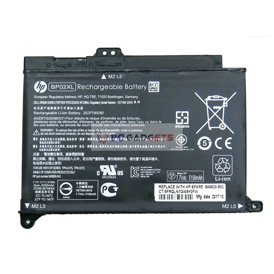 41wh BP02XL Original Laptop Battery compatible with HP Pavilion PC 15 15-AU 849909-850 (F9-21) 849569-421 HSTNN-LB7H BP02041XL