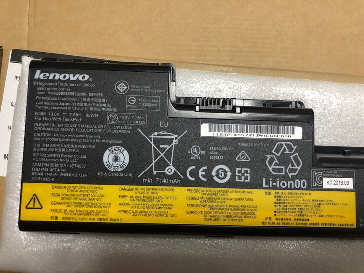 Original Lenovo ASM 42T4557 37++ 9Cell ThinkPad W700 W700ds Series Laptop Battery