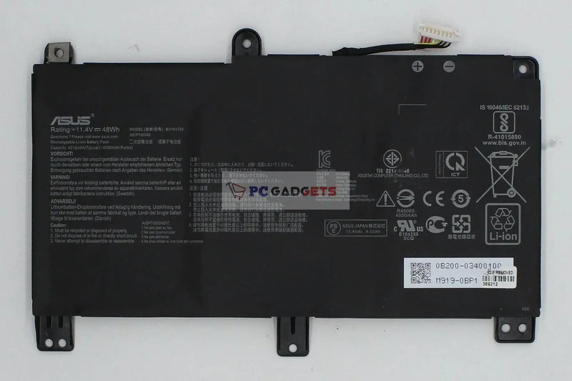 48Wh B31N1726 Genuine Laptop Battery For Asus FX80 FX80GD FX86 FX86FE FX504 FX505 Series