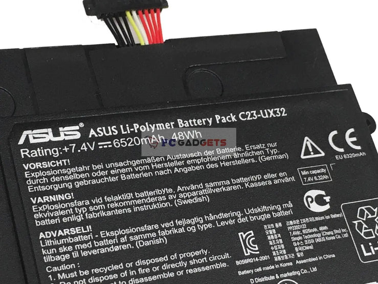 Original 7.4v 48Wh 6520mah C23-UX32 Asus VivoBook U38N U38K U38DT U38N-C4004H Zenbook UX32 UX3A UX32VD UX32LA Laptop Battery