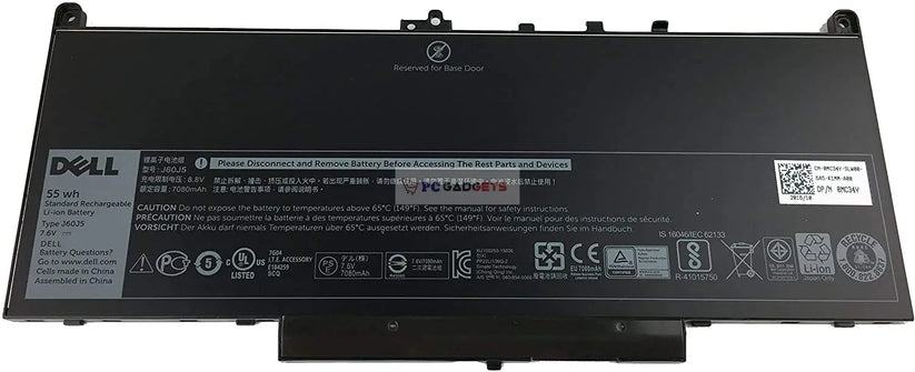 55Wh Original Laptop Battery MC34Y 242WD 1W2Y2 J60J5 for Dell Latitude E7270 E7470 Laptop Tablet