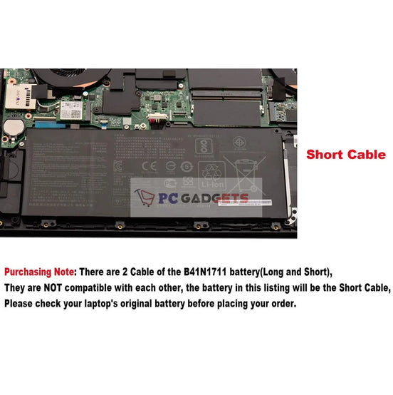 Asus B41N1711 Original Laptop Battery for Asus ROG GL503VD GL703VD FX503VM FX63VD-Small Cable