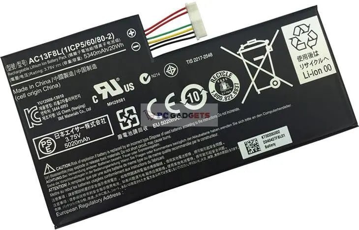 AC13F3L AC13F8L Battery For Acer Iconia Tab A1-A810 A1-A811 Tablet W4-820P W4-820 1ICP5/60/80-2 PC Gadgets