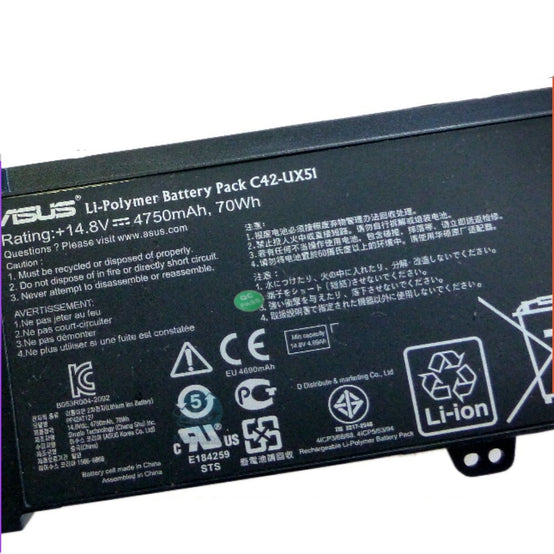 Original C42-UX51 Laptop Battery For Asus UX51V UX51VZ BX51 BX51V