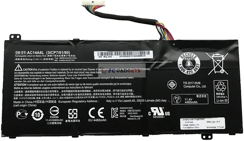 Acer Original AC14A8L Battery For V15 Nitro Aspire VN7-571 VN7-571G VN7-591 VN7-591G VN7-791G PC Gadgets