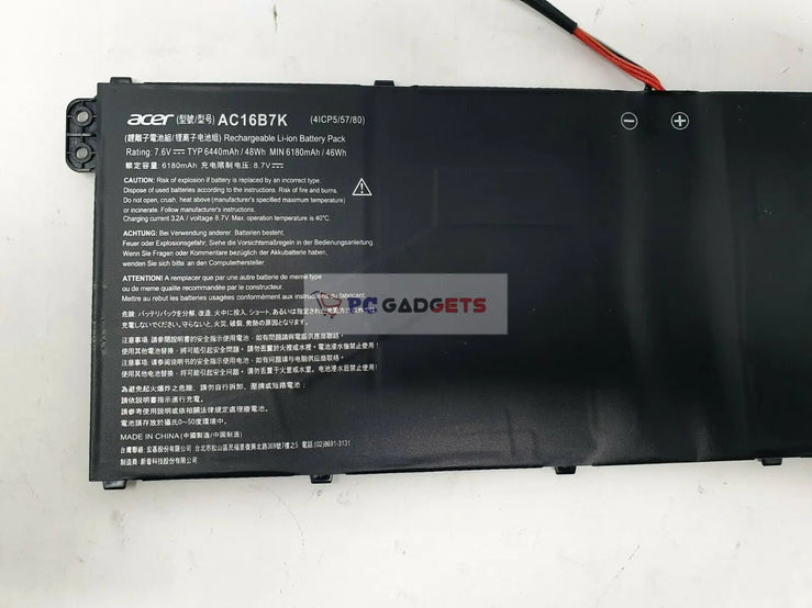 Acer Original AC16B8K laptop battery for Chromebook 15 CB515-1HT KT.00407.005 KT.0040G.010 AC16B7K PC Gadgets