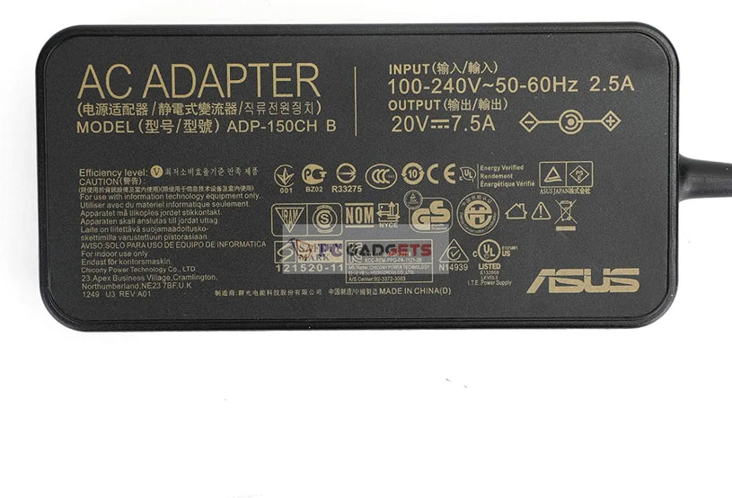 Asus 150W 20V 7.5A 6.0 3.7MM AC Adapter Charger