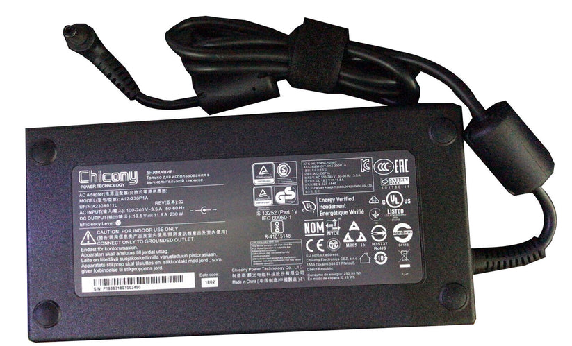 Original Chicony 230W 19.5V 11.8A Power Supply A17-230P1A A230A020P AC Adapter 5.5*2.5mm