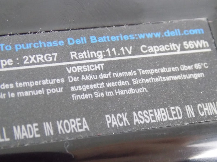 56Wh Original 2XRG7 Laptop Battery for Dell 02XRG7 079N07 312-0251 79N07 D75H4 P07T P07T001 P07T002