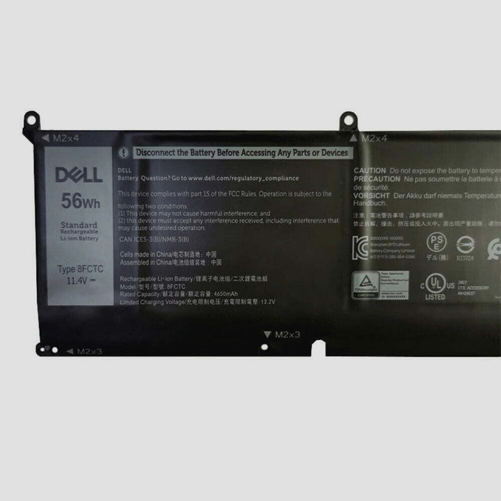 56Wh 8FCTC Replacement Laptop Battery For Dell XPS 15 9500 9510 Series - 3-Cell Li-Ion, 11.4V