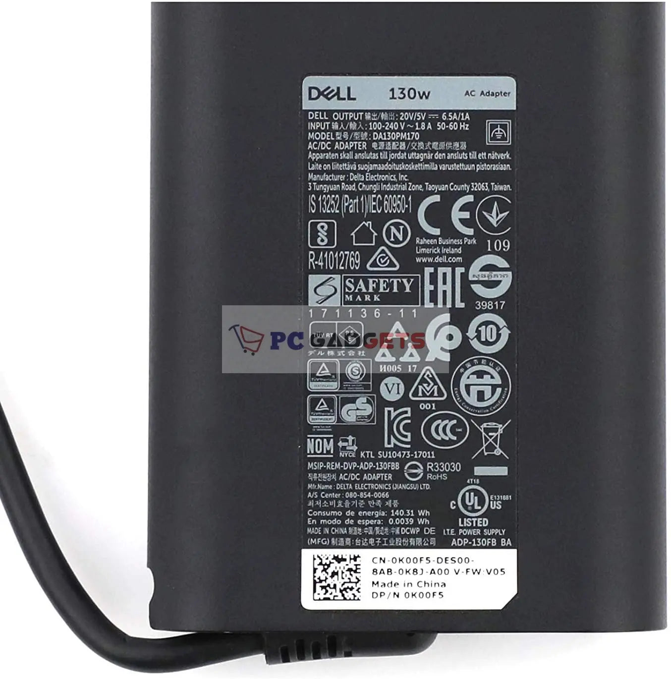 Dell 130W USB-C Type-C Original Adapter Charger for Dell XPS 15 2-in-1 9575  HA130PM170 Alienware M17 R3