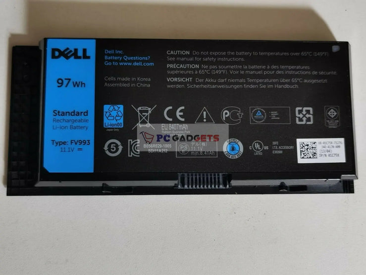 Dell Precision 97Wh Genuine Original Laptop Battery M4600 M6600 FV993 PG6RC R7PND PC Gadgets