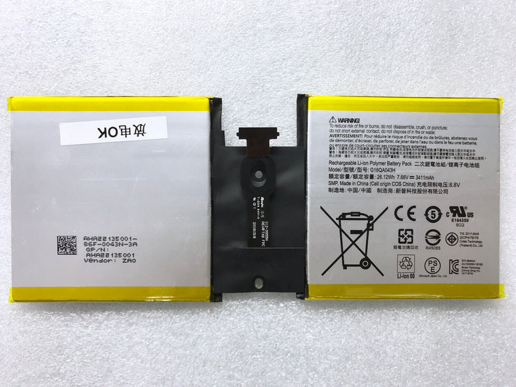 26.12Wh Original Microsoft G16QA043H Surface Go 1824, 1825 Tablet Laptop Battery