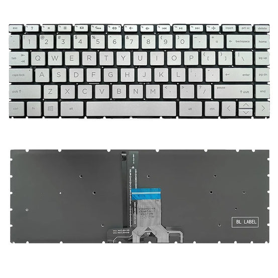 New Original HP 14-CE 14-CF 14-CK 14-CM 14-DF 14-MA 14-DK 14-DH 14-DQ 14S-DQ 14S-CF 14S-DK 14Z-DK with Backlit Silver Laptop Keyboard