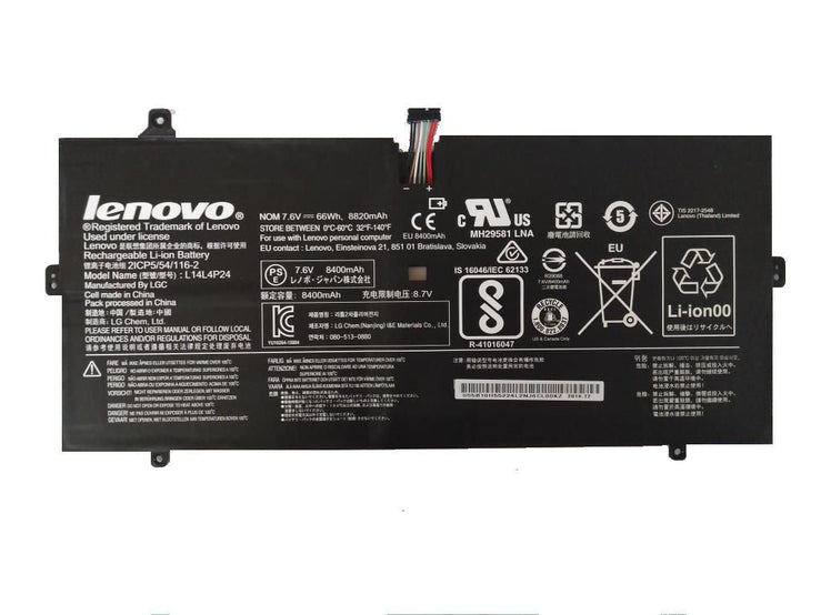 66Wh Original L14M4P24 L14L4P24 Lenovo Yoga 4 Pro Yoga 900 5B10H55224 Laptop Battery