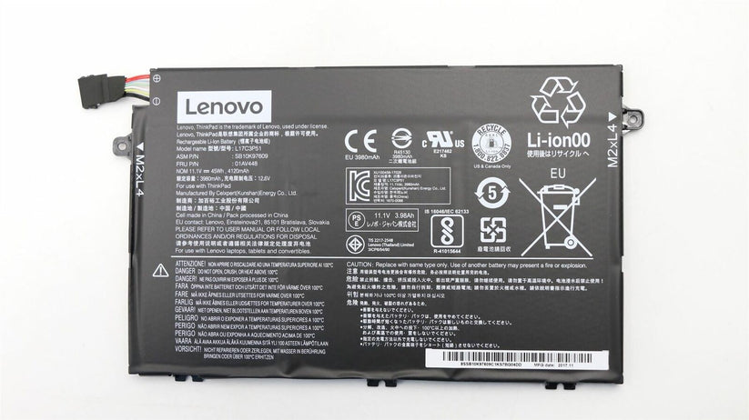 Original Lenovo Thinkpad E490 E495 E580 E585 E590 E595 E41-50 E41-55 01AV448 01AV445 L17C3P51 Laptop Battery PC Gadgets