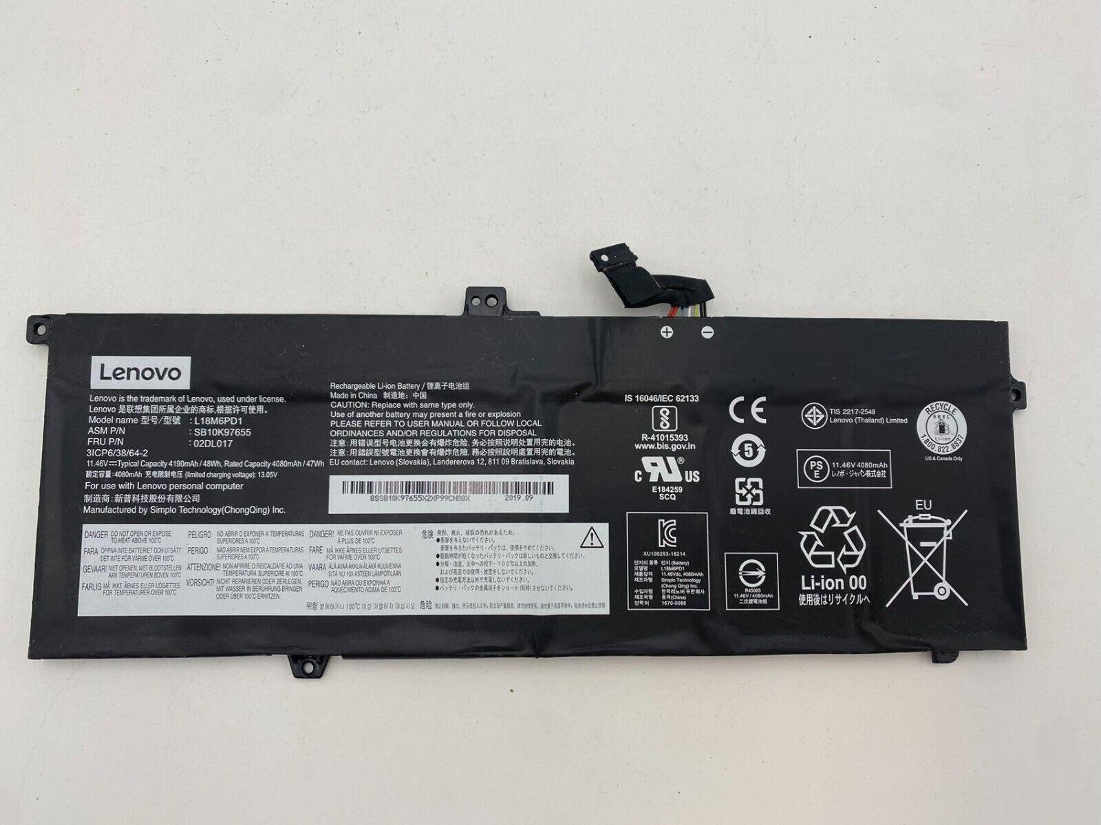 Buy Original Lenovo L18C6PD1 L18M6PD1 ThinkPad X13 X390 X395 Battery buy-original-lenovo-l18c6pd1-l18m6pd1-thinkpad-x13-x390-x395-battery