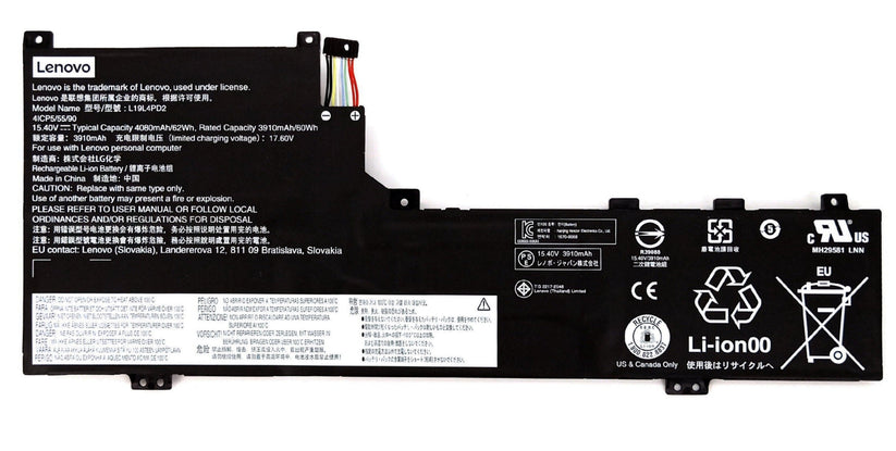 New Original 15.4V 62Wh L19L4PD2 L19M4PD2 5B10W67424 5B10U97772 5B10U97773 5B10W67253 Laptop Battery for Lenovo Ideapad Yoga S740-14IIL Series PC Gadgets