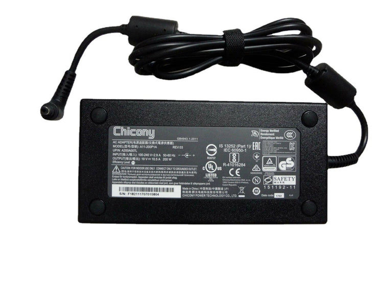New Original Chicony MSI 19V 10.5A 200W A11-200P1A, P65 Creator 9SE-1456US Creator-1084 15.6