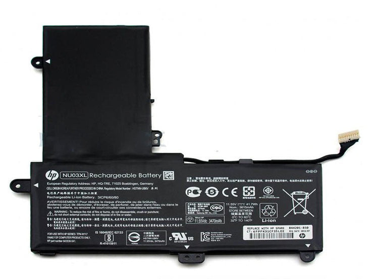 11.55V 41.7Wh Original NU03XL HP Pavilion x360 HSTNN-UB6V 843536-541 844201-850 Laptop Battery