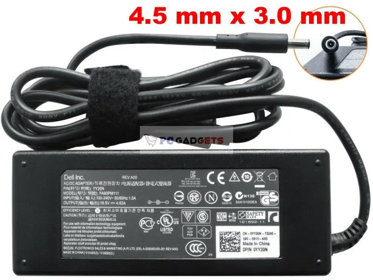 Dell 90W 19.5V 4.62A 4.5 3.0MM AC Adapter Charger