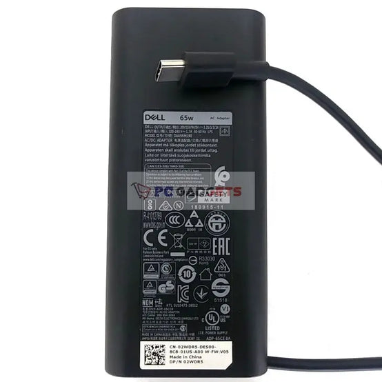 Original Dell 65W USB-C Power Adapter ADP-65TD BA P110G Dell laptop JYJNW Chromebook 13 (3380) Latitude 13 Latitude 7300 Laptop Charger