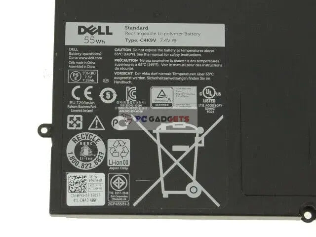 Original Dell PKH18 C4K9V Laptop Battery Dell XPS 12 13 9Q33 9333 L221x 13-L322X 12D-1708 Notebook Tablet