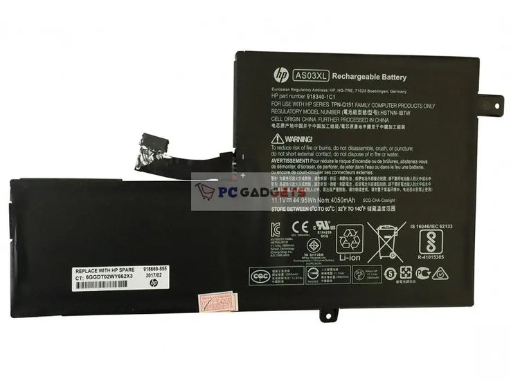 Original HP AS03XL Laptop Battery For HP Chromebook 11 G5 EE HSTNN-IB7W 918340-1C1(45Wh) PC Gadgets
