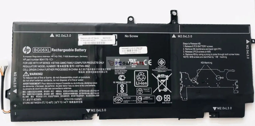 BG06XL HSTNN-IB6Z HP EliteBook Folio 1040 G3 HSTNN-Q99C 804175-1B1 Computer Laptop Battery