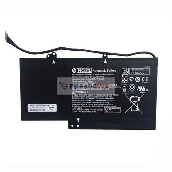 New 11.4V 43Wh FR03XL Laptop Battery Compatible with HP TPC-LB01 3ICP6/60/80 TPC-I012 777999-001
