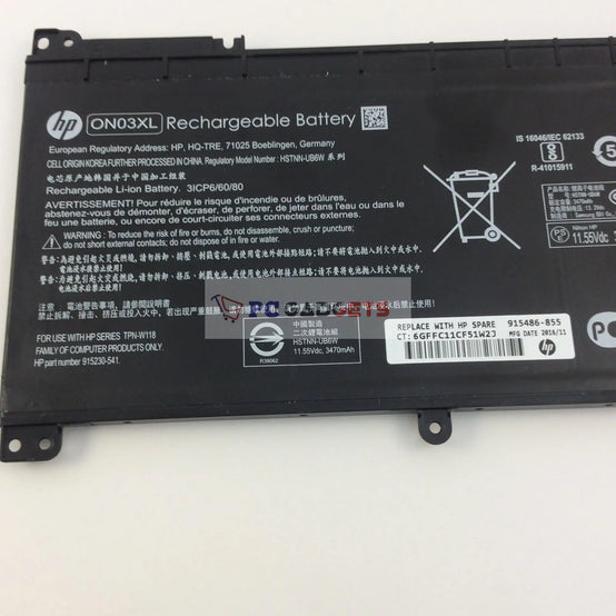 Original ON03XL Battery HP Pavilion X360 13-U000NB Stream 14-AX001NU